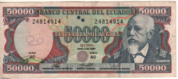 Ecuador 50'000  Sucres  P130a   Dated 02.06.1997  Early Date   (  Eloy Alfaro + Arms At Back ) - Ecuador