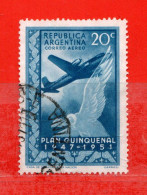 (Us.7) Argentina -° 1951- Poste Aérienne - DOUGLAS DC 6 . Yvert. P.a.40.  Used - Luchtpost