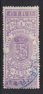 España / Spain, Isla De Cuba ~ 1885, Revenue Postal Tax Fiscal, Coat Of Arms, Giro, 10 C. Peso, Purple - Cuba (1874-1898)