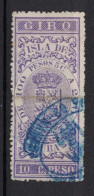 España / Spain, Isla De Cuba ~ 1885, Revenue Postal Tax Fiscal, Coat Of Arms, Giro, 10 C. Peso, Purple - Cuba (1874-1898)