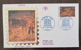 FRANCE Peintures Rupestres Grotte De TASSILI N'Ajjer. Unesco. Fdc, Enveloppe 1° Jour Soie émis En 1993 - Prehistorics