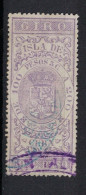 España / Spain, Isla De Cuba ~ 1885, Revenue Postal Tax Fiscal, Coat Of Arms, Giro, 10 C. Peso, Purple - Cuba (1874-1898)