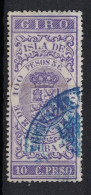 España / Spain, Isla De Cuba ~ 1885, Revenue Postal Tax Fiscal, Coat Of Arms, Giro, 10 C. Peso, Purple - Cuba (1874-1898)