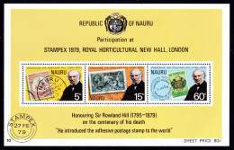 NAURU - 1979 ROWLAND HILL ANNIVERSARY MS FINE MNH ** SG 207 - Nauru