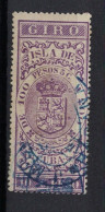 España / Spain, Isla De Cuba ~ 1885, Revenue Postal Tax Fiscal, Coat Of Arms, Giro, 10 C. Peso, Purple - Cuba (1874-1898)