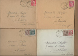 VENDEE - BARBATRE - LOT DE 7 LETTRES AFFRANCHISSEMENT DIVERS -ENNEE 1945-1947 - 1921-1960: Modern Period