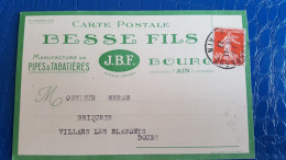 Carte Postale Besse Fils Manufacture De Pipes Et Tabatieres , Bourg Ain - Other & Unclassified