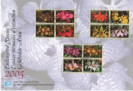 Vereinte Nationen United Nations Nations Unies 2005 FDC Endangered Species, Gefahrdete Arten Flower Flowers Blumen Blume - Altri - Europa