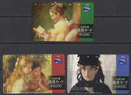 Télécarte Japon Fragonard + Renoir + Manet Série Peintre Peinture Set Painter Painting - Pittura