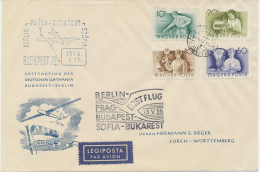 UNGARN 13.5.1956, Deutsche Lufthansa Ost Erstflug „BUDAPEST – BERLIN-SCHÖNEFELD“ (Hab.2524) - Cartas & Documentos