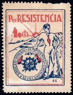 Sevilla - Guerra Civil - Em. Local Republicana Allepuz (*) 2 - " 10cts. Pro Resistencia" - Emissions Républicaines
