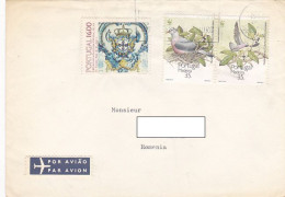 COAT OF ARMS, TROCAZ PIGEON, BIRDS, STAMPS ON COVER, 1992, PORTUGAL - Cartas & Documentos