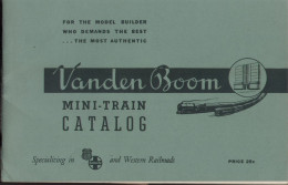 Catalogue Vanden Boom MiniTrain 1940 O HO Scale All Metal Katalog - Engels