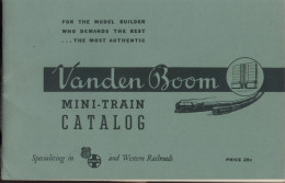 Catalogue Vanden Boom MiniTrain 1940 O HO Scale All Metal Katalog - English