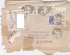 HOTEL, CHALET, STAMPS ON REGISTERED COVER, 1992, ROMANIA - Briefe U. Dokumente