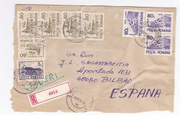 HOTELS, CHALET, STAMPS ON REGISTERED FRAGMENT, 1992, ROMANIA - Storia Postale