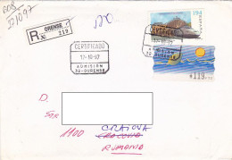 TRAINS, AMOUNT 119 MACHINE OVERPRINTED STAMP ON REGISTERED COVER, 1997, SPAIN - Used Stamps