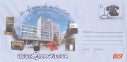 INDUSTRY, ELECTROMAGNETICA FACTORY, RADIOS, TELEPHONES, COVER STATIONERY, ENTIER POSTAL, 2010, ROMANIA - Usines & Industries