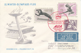 Austria Special AUA Olympic Games Flight Innsbruck - Frankfurt /M. 28-1-1964 - First Flight Covers