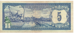 NETHERLANDS  ANTILLES  5 Gulden   P15b   ( 1984 Queen Emma Pontoon Bridge, Willemstad, Curaçao  ) - Antille Olandesi (...-1986)