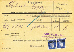 Denmark Post Ferry Waybill Esbjerg - Fanö 1968 - Brieven En Documenten