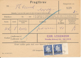 Denmark Post Ferry Waybill Esbjerg - Fanö 1968 - Cartas & Documentos