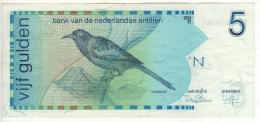 NETHERLANDS  ANTILLES  5 Gulden   P22a   ( 1986    Troupial Bird + Bank Seal At Back   ) - Nederlandse Antillen (...-1986)