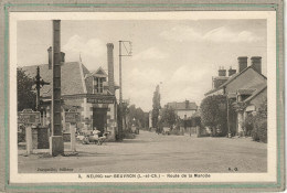 CPA (41) NEUNG-sur-BEUVRON - Aspect De La Route De La Marolle, Des Bornes Michelin Et Du Café De La Croix - 1930 - Neung Sur Beuvron