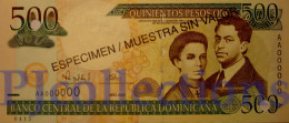 DOMINICAN REPUBLIC 500 PESOS ORO 2000 PICK 162s SPECIMEN UNC NUMBER "0415" - Dominikanische Rep.