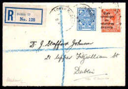 1922 2d Die I Inverted Overprint Used Together With Definitve 3d To Make Up The Correct Rate On A Local Registered Cover - Lettres & Documents