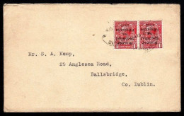 1922 1d With Inverted Overprint,, Horiz. Pair Paying The Correct Rate On A Local Ballsbridge Cover From August 1922 - Cartas & Documentos