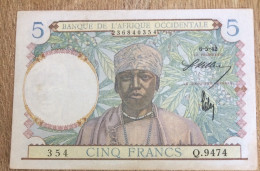 AFRICA OCCIDENTALE 5 Francs Light Blue / High Quality - Other - Africa