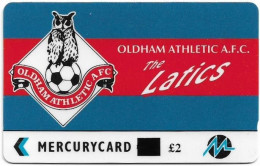 UK (Paytelco) - Football Clubs - Oldham Athletic Logo (Big Overprint) - 4PFLS - Used - Mercury Communications & Paytelco