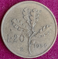 20 Lire 1959 Repubblica Italiana Nc - 20 Liras