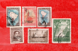 (Us.7) Argentina -° 1935-1954 SERVICIO OFICIAL -   Lotto Di 9 Francobolli.  Used - Usados