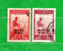 (Us.7) Argentina -° 1935- SERVICIO OFICIAL - SEMEUR.  2 COLORI.   Used - Used Stamps