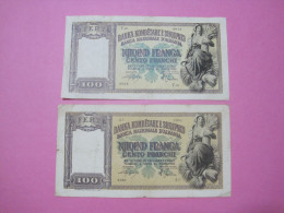 Albania Lot 2 X 100 Franga Banknotes ND 1939, First And Second Edition (3) - Albanie