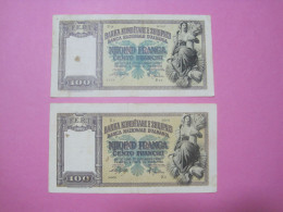 Albania Lot 2 X 100 Franga Banknotes ND 1939, First And Second Edition (4) - Albania