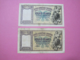 Albania Lot 2 X 100 Franga Banknotes ND 1939, First And Second Edition (5) - Albanië