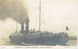 Ostende Oostende Le Départ De La Malle A Turbines  Princesse Elisabeth  Carte Photo  Godtfurveau  - Oostende