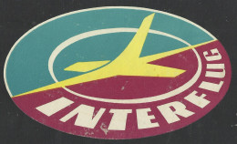 INTERFLUG - Aviation - Luggage Label 12,5 X 7 Cm (see Sales Conditions) 08626 - Étiquettes à Bagages