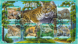 CHCT25 - Lynx, Fauna, Stamp Mini Sheet, Used CTO, 2021, Burkina Faso - Burkina Faso (1984-...)