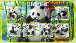 CHCT25 - Pandas, Bears, Fauna, Stamp Mini Sheet, Used CTO, 2021, Burkina Faso - Burkina Faso (1984-...)