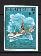 COTE D'IVOIRE 1978 DECOUVERTE DU PETROLE-BATEAUX NON DENTELE   YVERT N°473 NEUF MNH** - Côte D'Ivoire (1960-...)