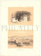 1837, LABORDE: "VOYAGE DE LA SYRIE" LITOGRAPH PLATE #74. ARCHAEOLOGY / MIDDLE EAST / SYRIA / PALESTINE / BETHLEHEM - Archéologie