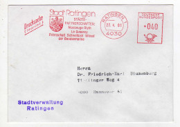 Enveloppe ALLEMAGNE DEUTSCHE POST Oblitération E.M.A. RATINGEN 1 23/04/1981 - Machines à Affranchir (EMA)