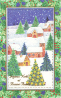 FÊTES & VOEUX - Joyeux Noël Et Bonne Année - Village Dans Les Montagnes Enneigées Et Des Sapins - Carte Postale Ancienne - Autres & Non Classés
