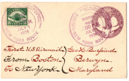 (R127) SCOTT # C4 - On AAMC 1S3 July 1 1926 To Berwyn, MD. Boston - New York Route - 1c. 1918-1940 Lettres