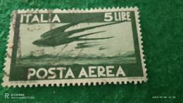 ıTALYA-1944-1946    5 LİRE       USED - Correo Aéreo