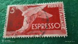 ıTALYA-1944-1946    5 LİRE      USED - Correo Aéreo